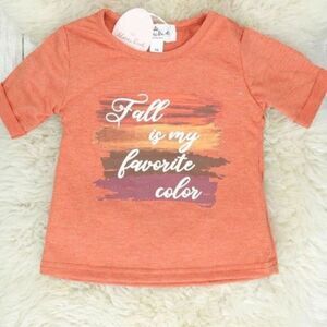 NWT Girls Short Sleeve Top Shirt Fall Favorite Season - Size 12-18 month